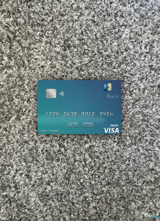 Download Gabon BGFI Bank visa debit card photolook front Photoshop template